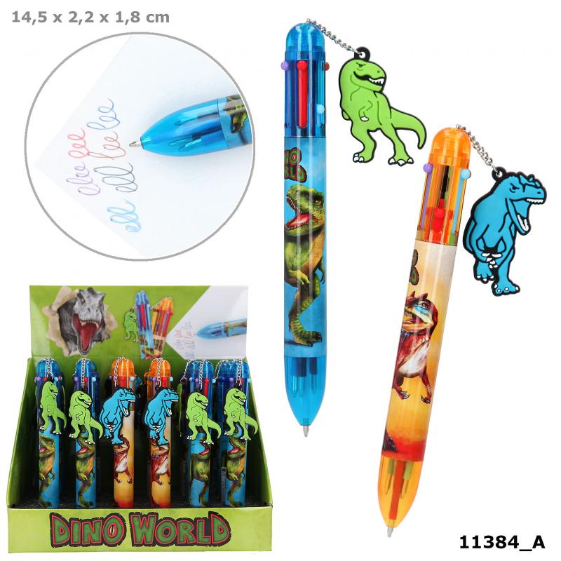 Depesche - Dino World Kugelschreiber mit 6 Tintenfarben