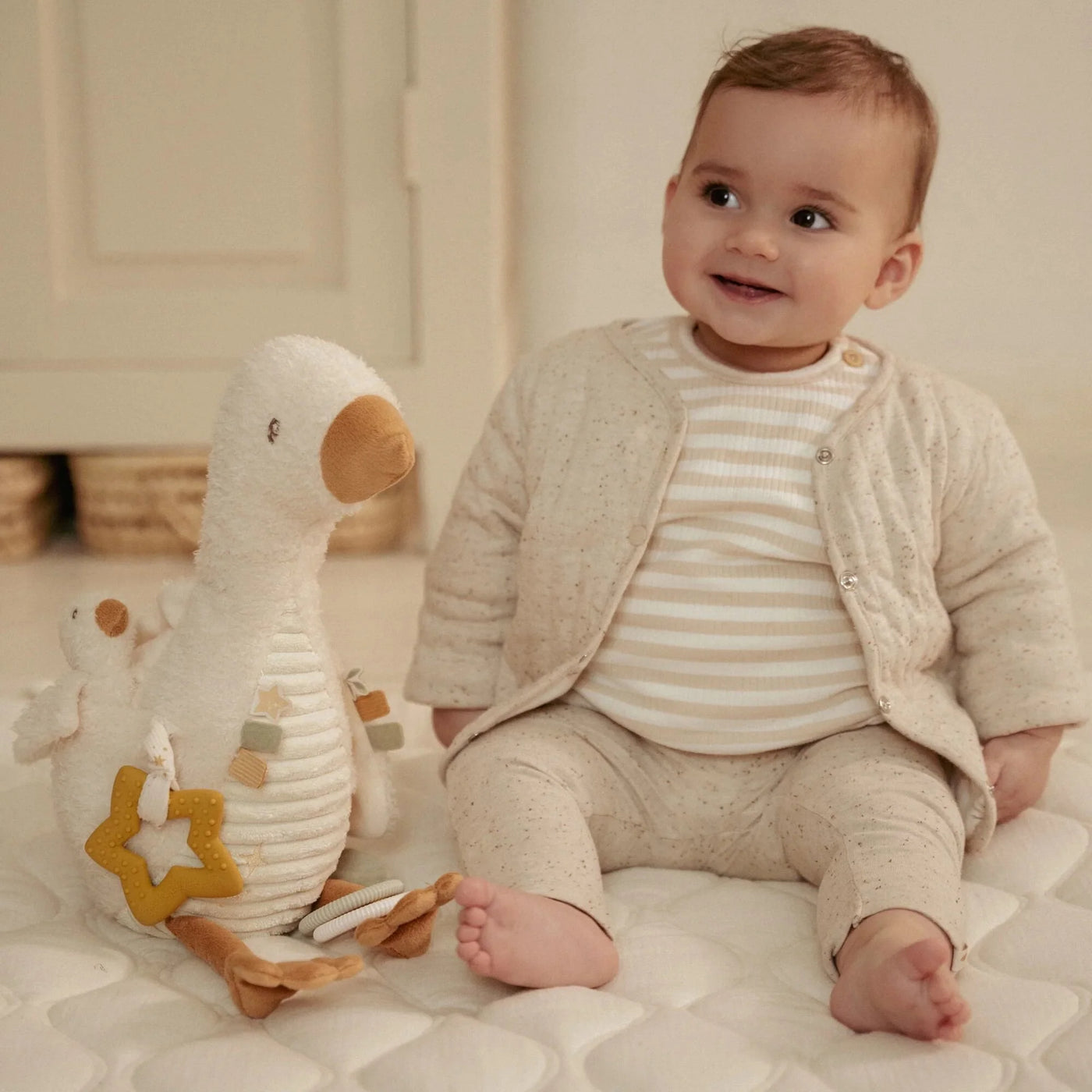 Aktivitäten-Kuscheltier Gans - Weiß - Kleine Gans