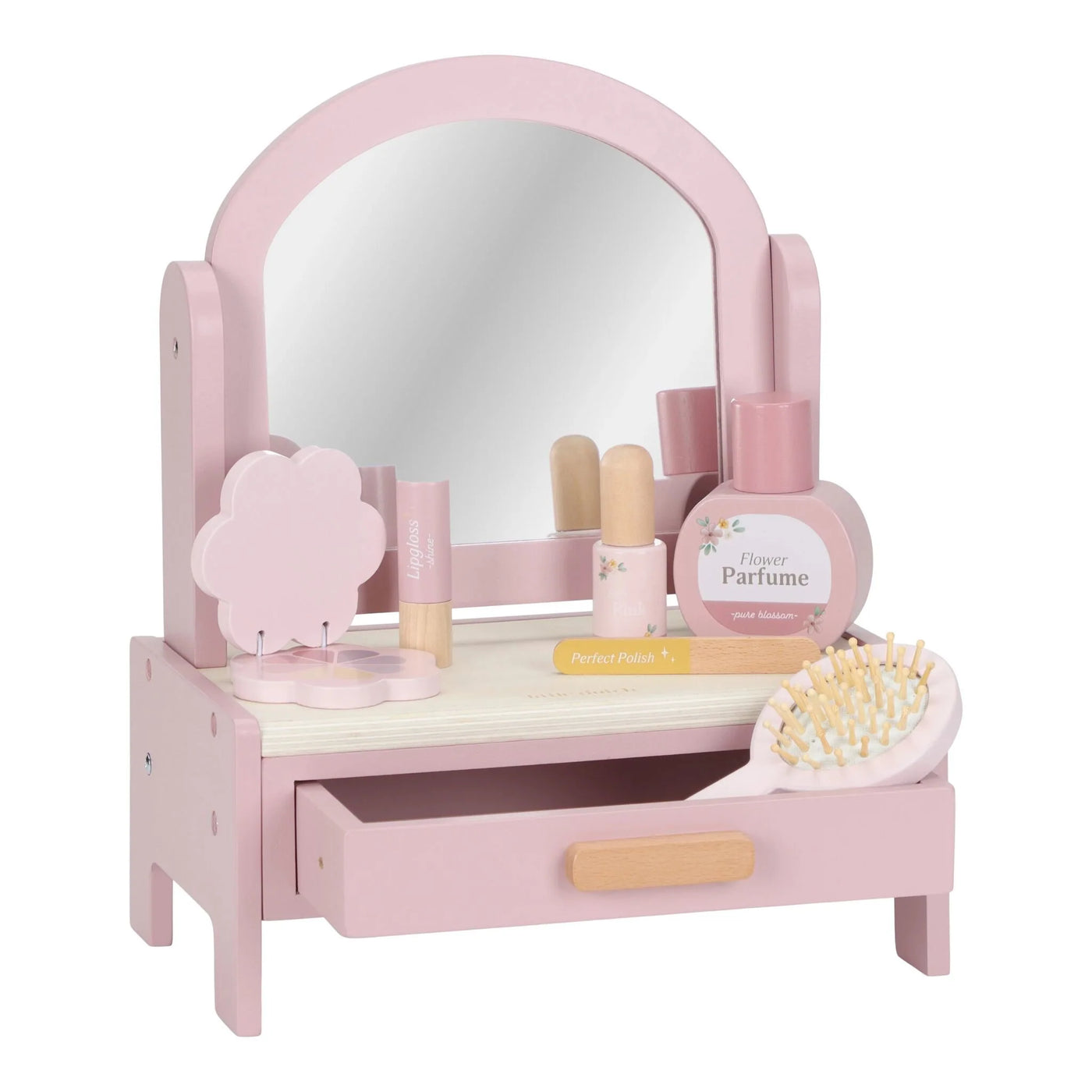 Little Dutch- Holz Frisiertisch - Rosa - Essentials