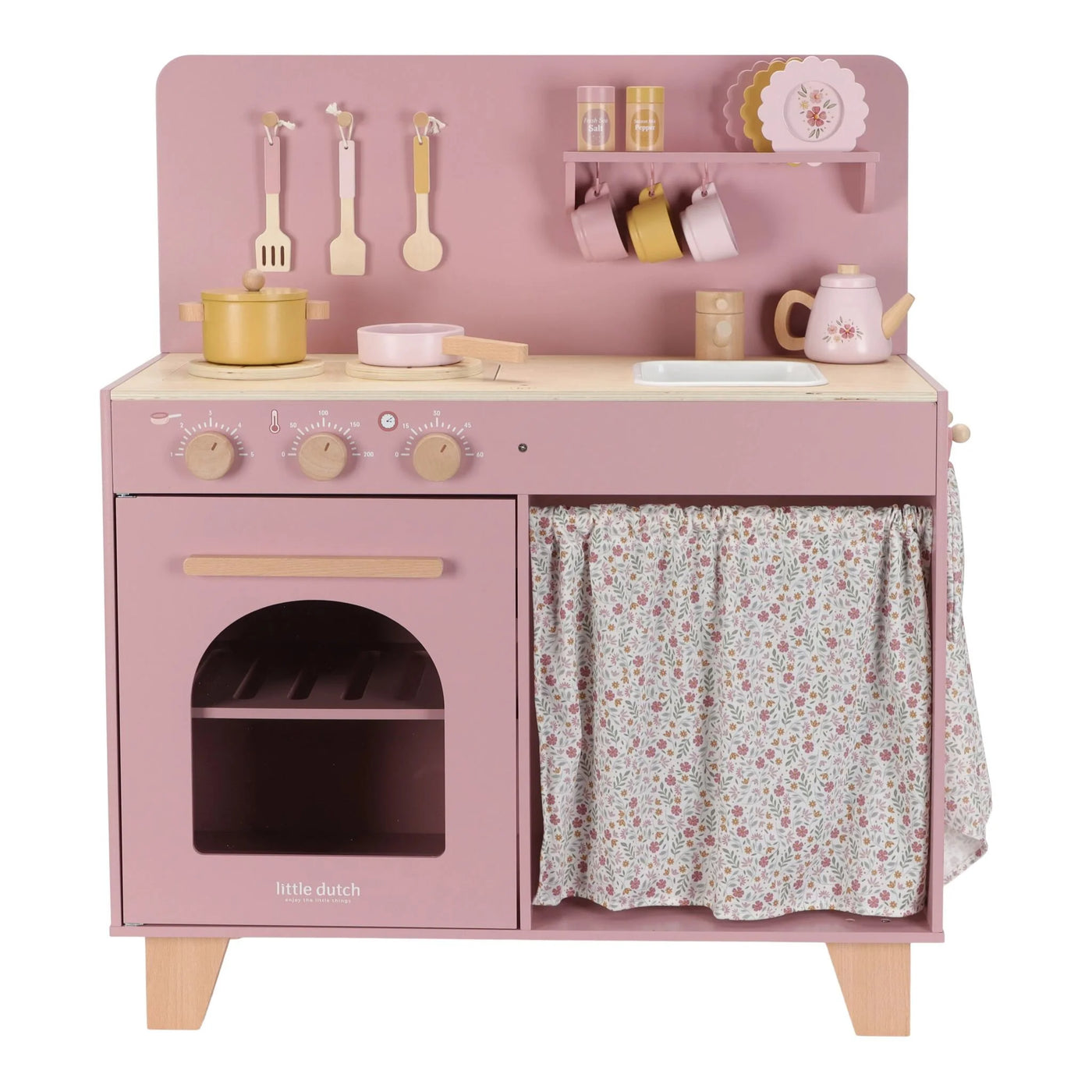 Holzkinderspielküche - Rosa - Essentials