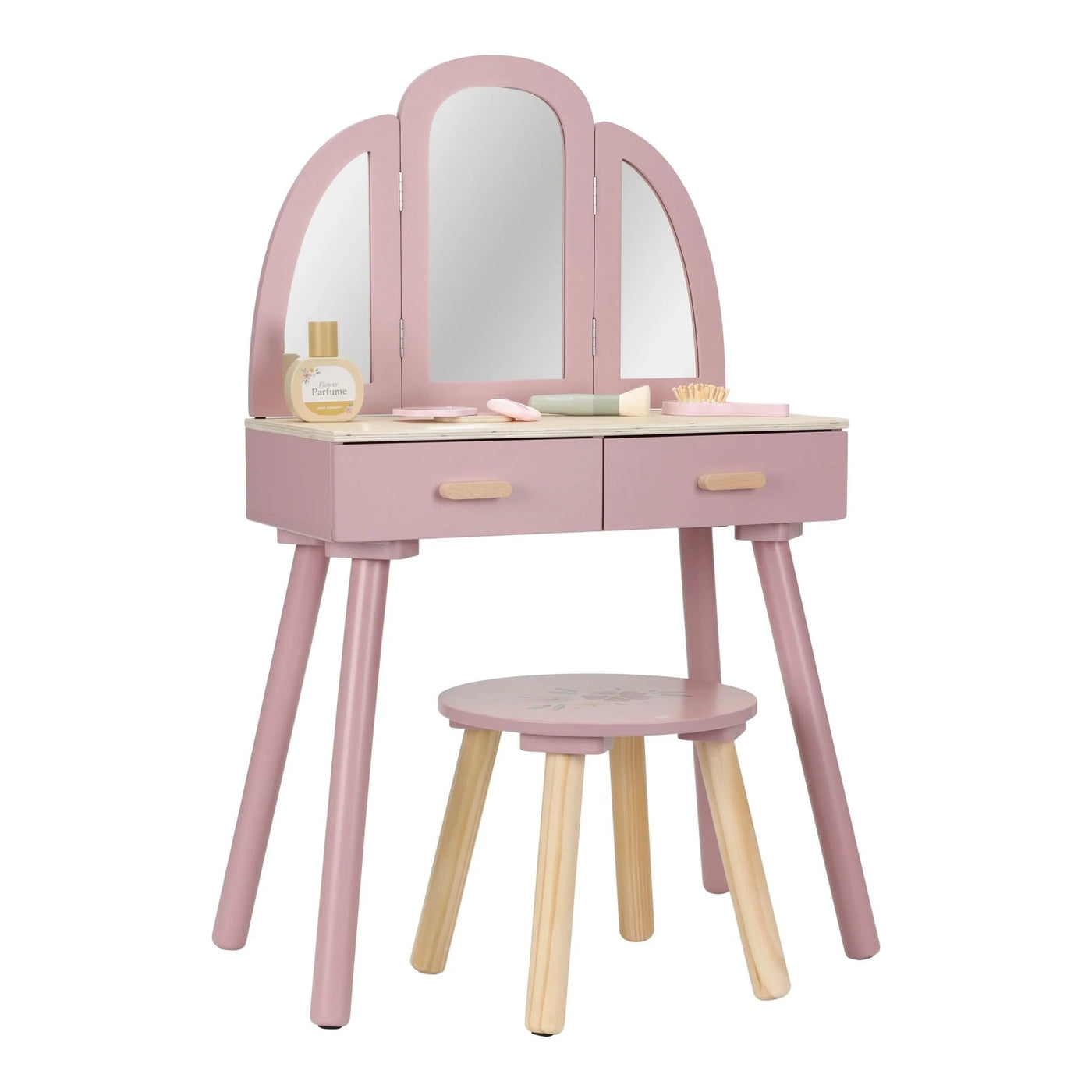 Holz Schminktisch – Rosa – Essentials