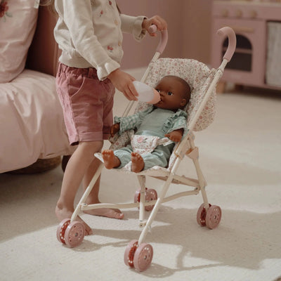 Little Dutch Puppenbuggy Puppenbuggy – Rosa – Essentials – Weiche Blumen
