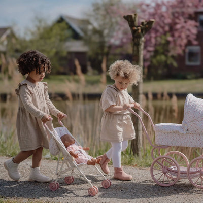 Little Dutch Puppenbuggy Puppenbuggy – Rosa – Essentials – Weiche Blumen