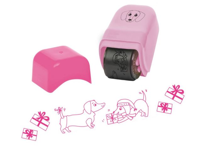 Rollstempel Winterzaube- gelb, rosa, grün oder blau