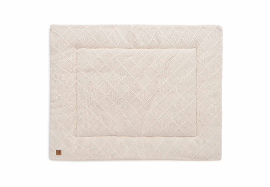 Jollein-Krabbeldecke 75x95cm Check Knit - Oatmeal-Sand