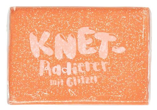 Knet-Radierer Glitzer (orange,lila, grün oder pink)