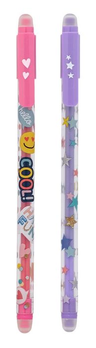 2er Set Radierbare Gelstifte Happy Day mint blau oder pink violet