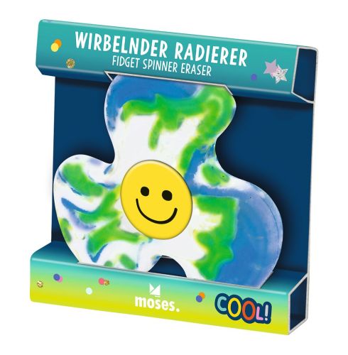 Happy Day Wirbelnder Radierer (violett-pink,gelb-pink,grün-blau, oramge-blau)