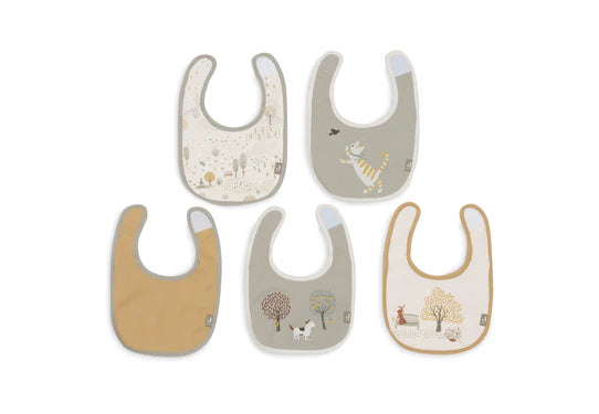 Jollein Lätzchen Jersey Wasserdicht - Tiny Park - 5 Stück