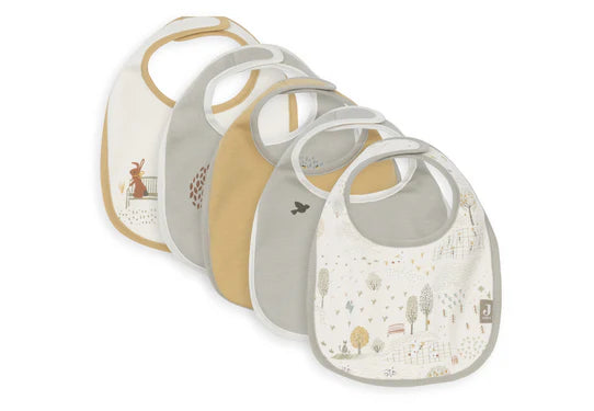 Jollein Lätzchen Jersey Wasserdicht - Tiny Park - 5 Stück