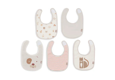 Jollein Lätzchen Jersey Wasserdicht - Animal Friends - 5 Stück