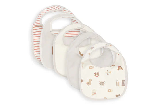 Jollein Lätzchen Jersey Wasserdicht - Animal Friends - 5 Stück