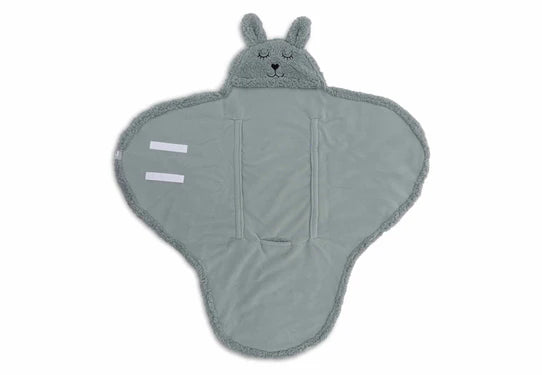 Jollein-Einschlagdecke für Babyschale Bunny - Sea Green-Grün