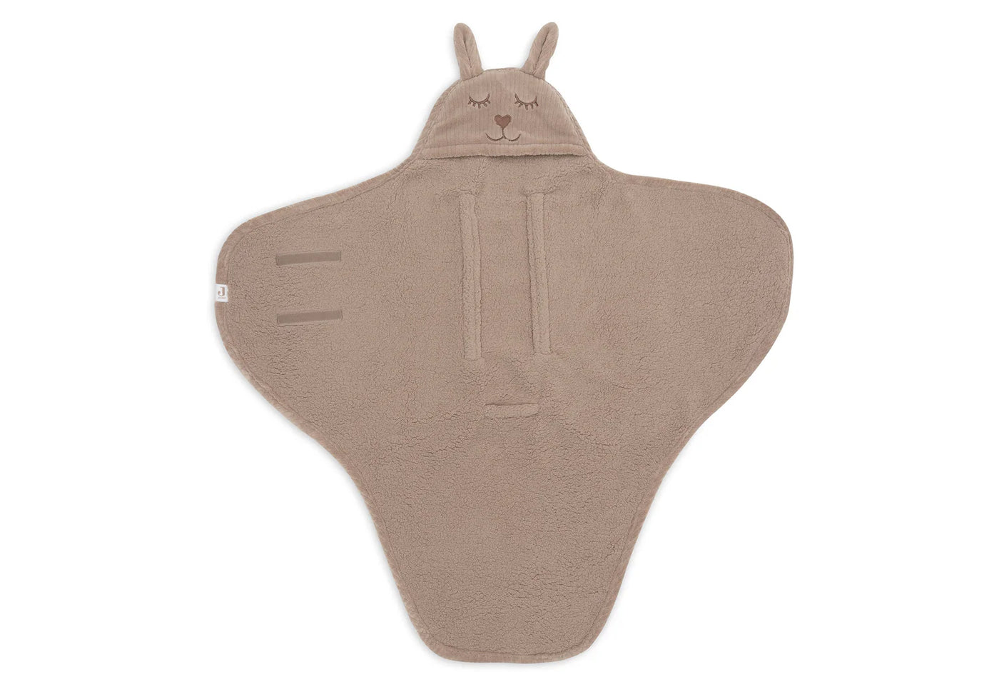 Jollein- Einschlagdecke für Babyschale - Bunny - Cloudy Rib - Milky Coffee