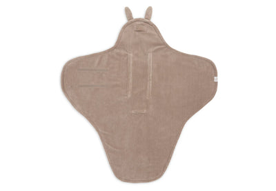 Jollein- Einschlagdecke für Babyschale - Bunny - Cloudy Rib - Milky Coffee