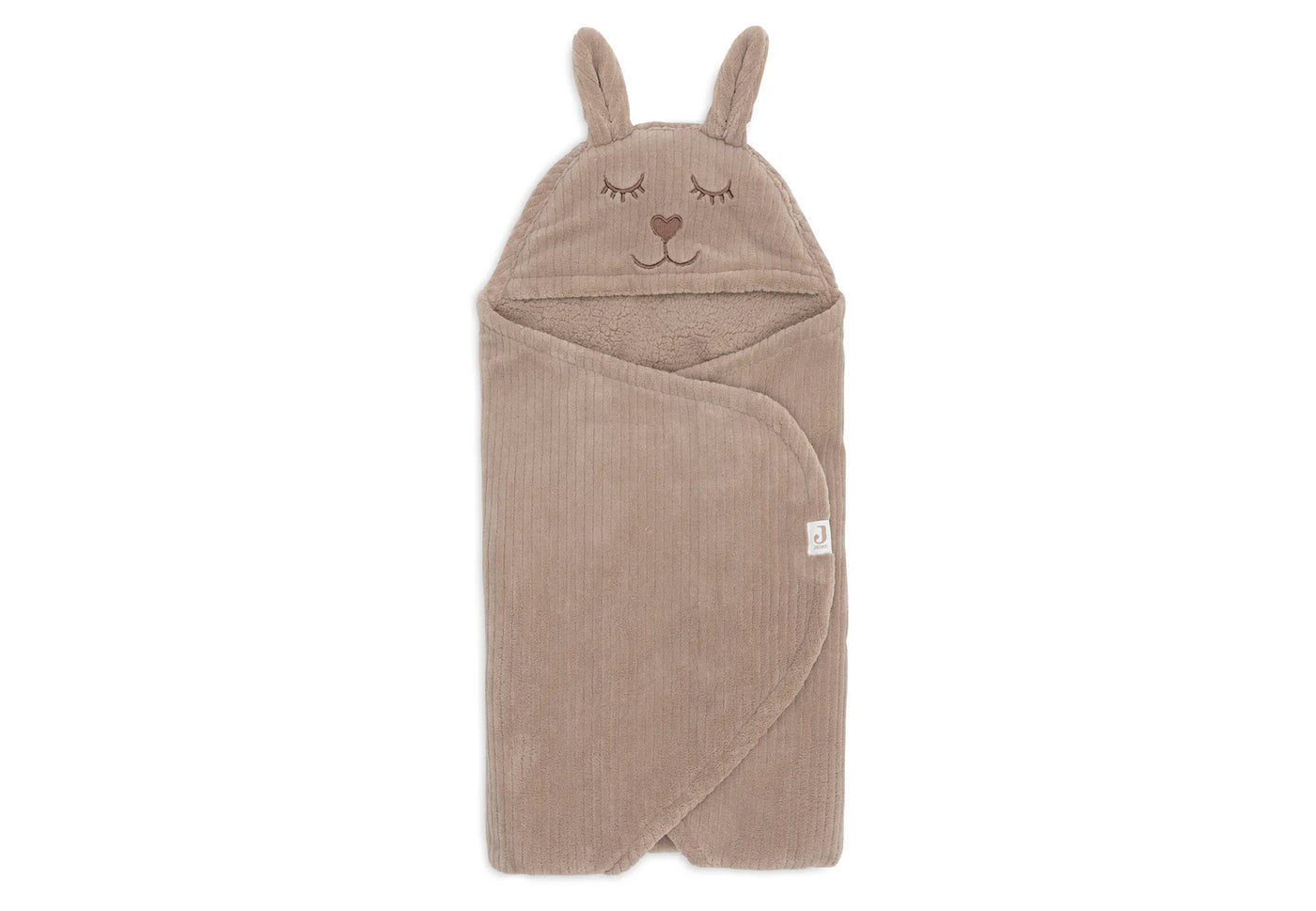 Jollein- Einschlagdecke für Babyschale - Bunny - Cloudy Rib - Milky Coffee