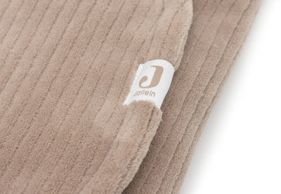 Jollein- Einschlagdecke für Babyschale - Bunny - Cloudy Rib - Milky Coffee