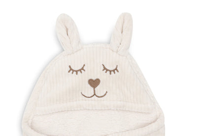 Jollein- Einschlagdecke für Babyschale - Bunny - Cloudy Rib - Oatmeal