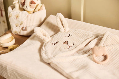 Jollein- Einschlagdecke für Babyschale - Bunny - Cloudy Rib - Oatmeal