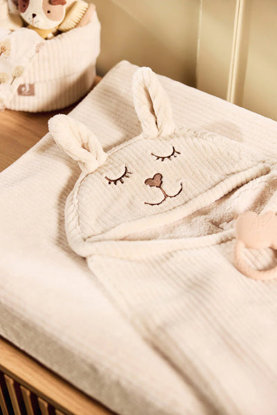 Jollein- Einschlagdecke für Babyschale - Bunny - Cloudy Rib - Oatmeal