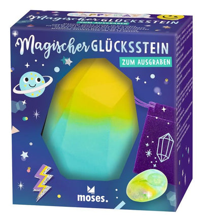 Happy Day Magischer Glücksstein zum Ausgraben violett oder gelb