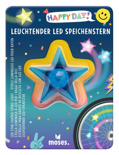 Happy Day Leuchtender Speichenstern LED blau,grün,pink