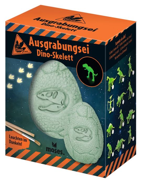 Ausgrabungsei Dino-Skelett