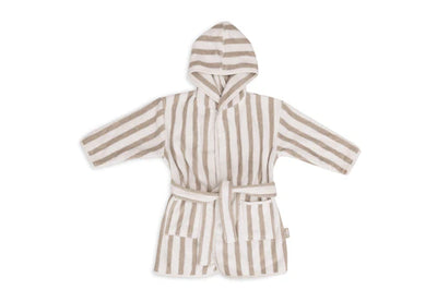 Jollein-Bademantel 1-2 Jahre Stripe Frottee Olive Green GOTS-Mehrfarbig