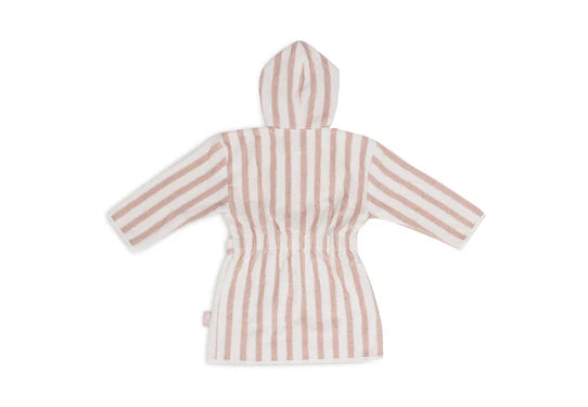 Jollein-Bademantel 3-4 Jahre Stripe Frottee Wild Rose GOTS-Mehrfarbig