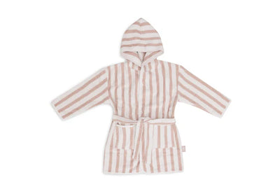 Jollein-Bademantel 3-4 Jahre Stripe Frottee Wild Rose GOTS-Mehrfarbig