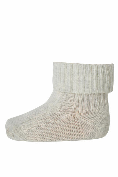 MP Denmark - Cotton rib baby socks - Creme Melange
