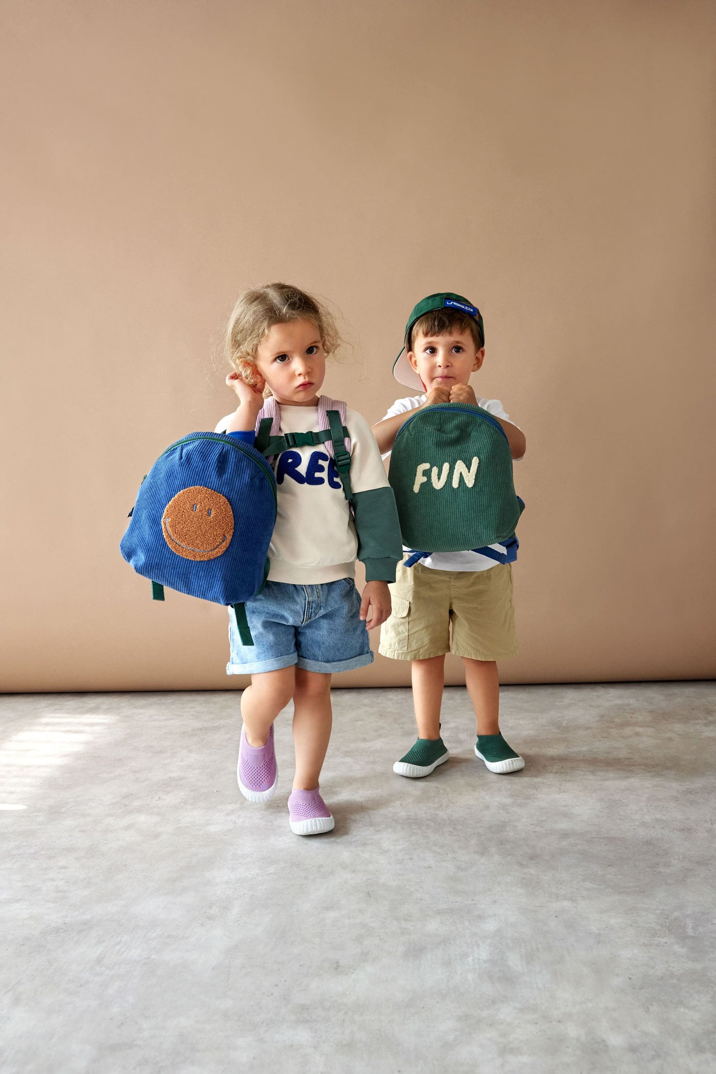 Kindergartenrucksack Tiny Cord - Little Gang, Smile, Blau