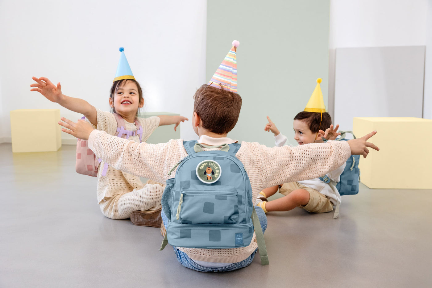 Lässig- Kindergartenrucksack Mini - Pattern Party, Blau