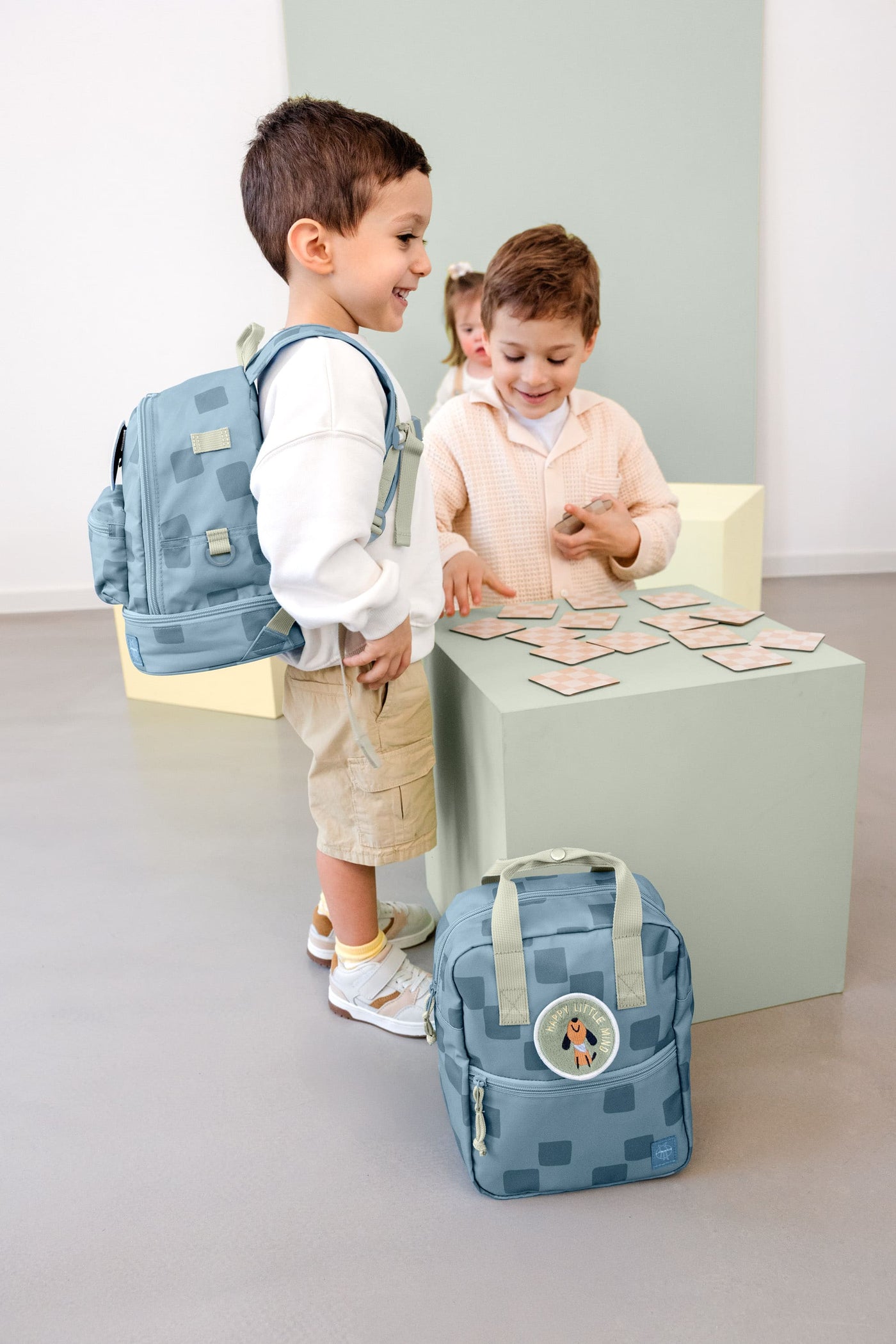 Lässig- Kindergartenrucksack Mini - Pattern Party, Blau