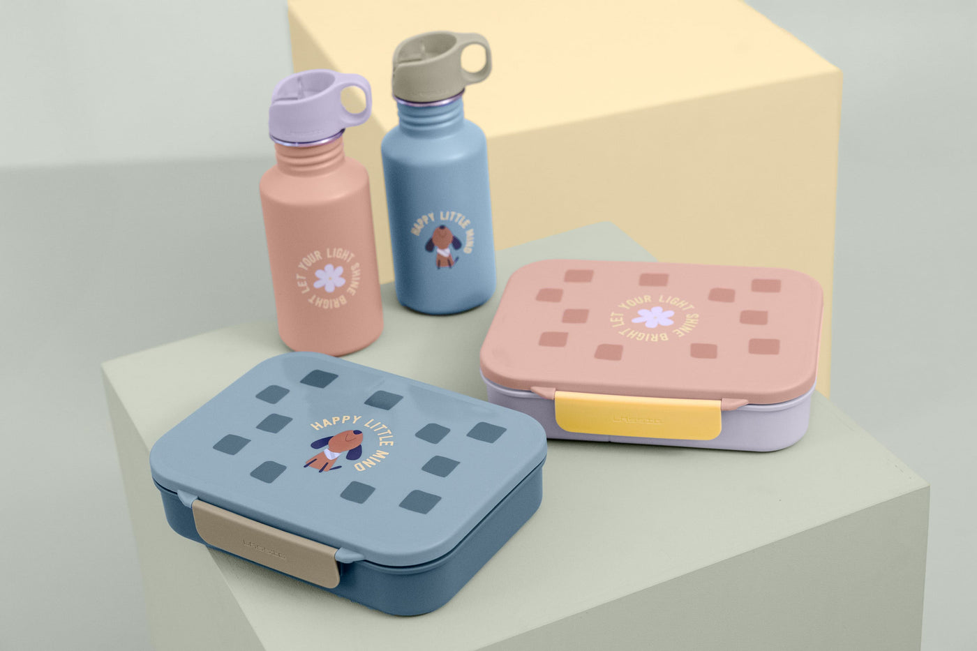 Lässig-Brotdose Kinder - Bento Lunchbox Pattern Party Rosa
