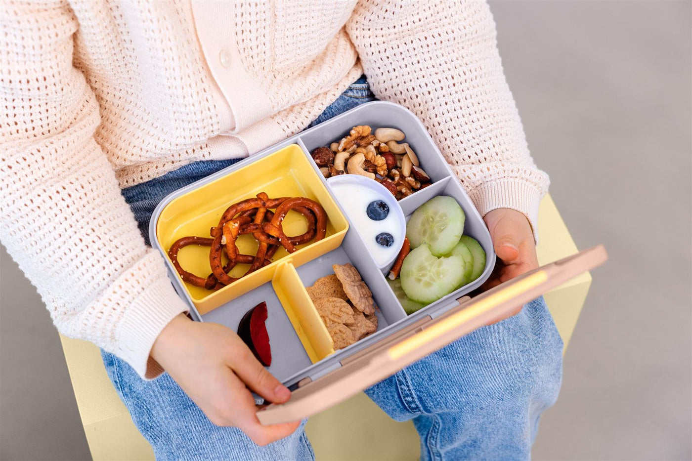 Lässig-Brotdose Kinder - Bento Lunchbox Pattern Party Rosa