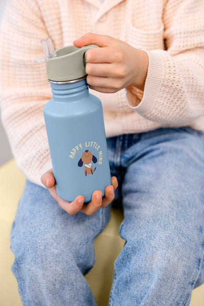 Lässig- Edelstahl Kinder Trinkflasche 500 ml - Pattern Party, Blau