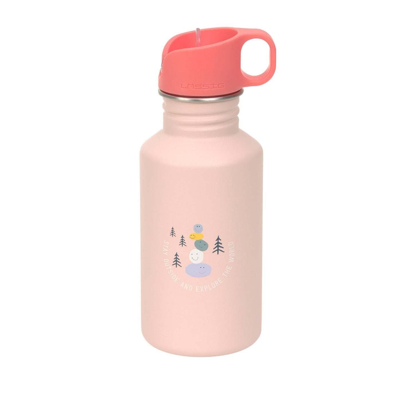 Lässig- Edelstahl Kinder Trinkflasche 500 ml - Sunny Explorer, Rosa
