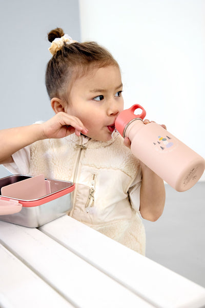 Lässig- Edelstahl Kinder Trinkflasche 500 ml - Sunny Explorer, Rosa