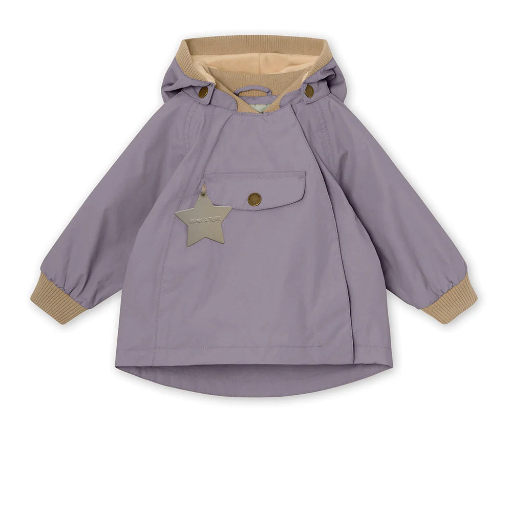 Mini A Ture - Wai fleece lined spring jacket. GRS - Minimal Lilac