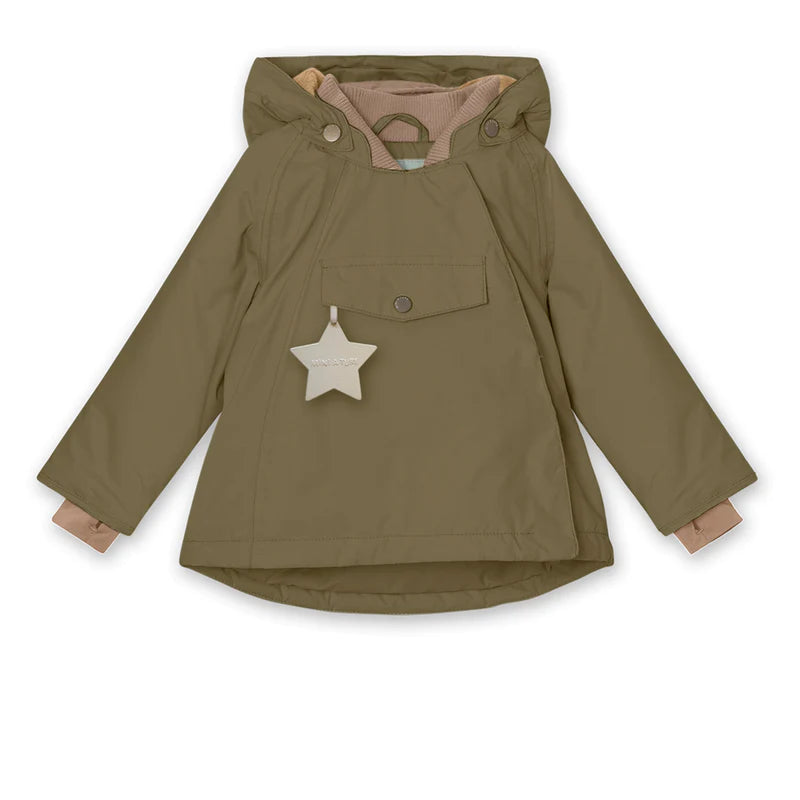 Mini A Ture-Wally fleece lined winter jacket. GRS-Capers Green