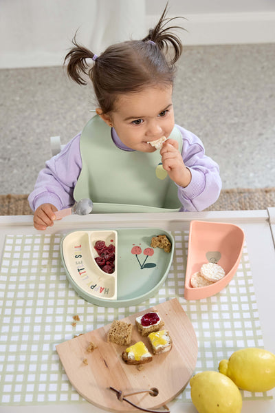 Lässig- Kinder Menüteller Silikon (3-teilig) - Happy Fruits, Kirsche