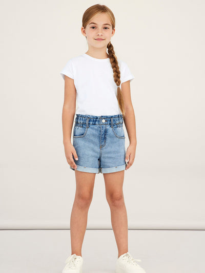 name it - NKFBELLA DNMTAZZA HW SHORTS NOOS - Light Blue Denim