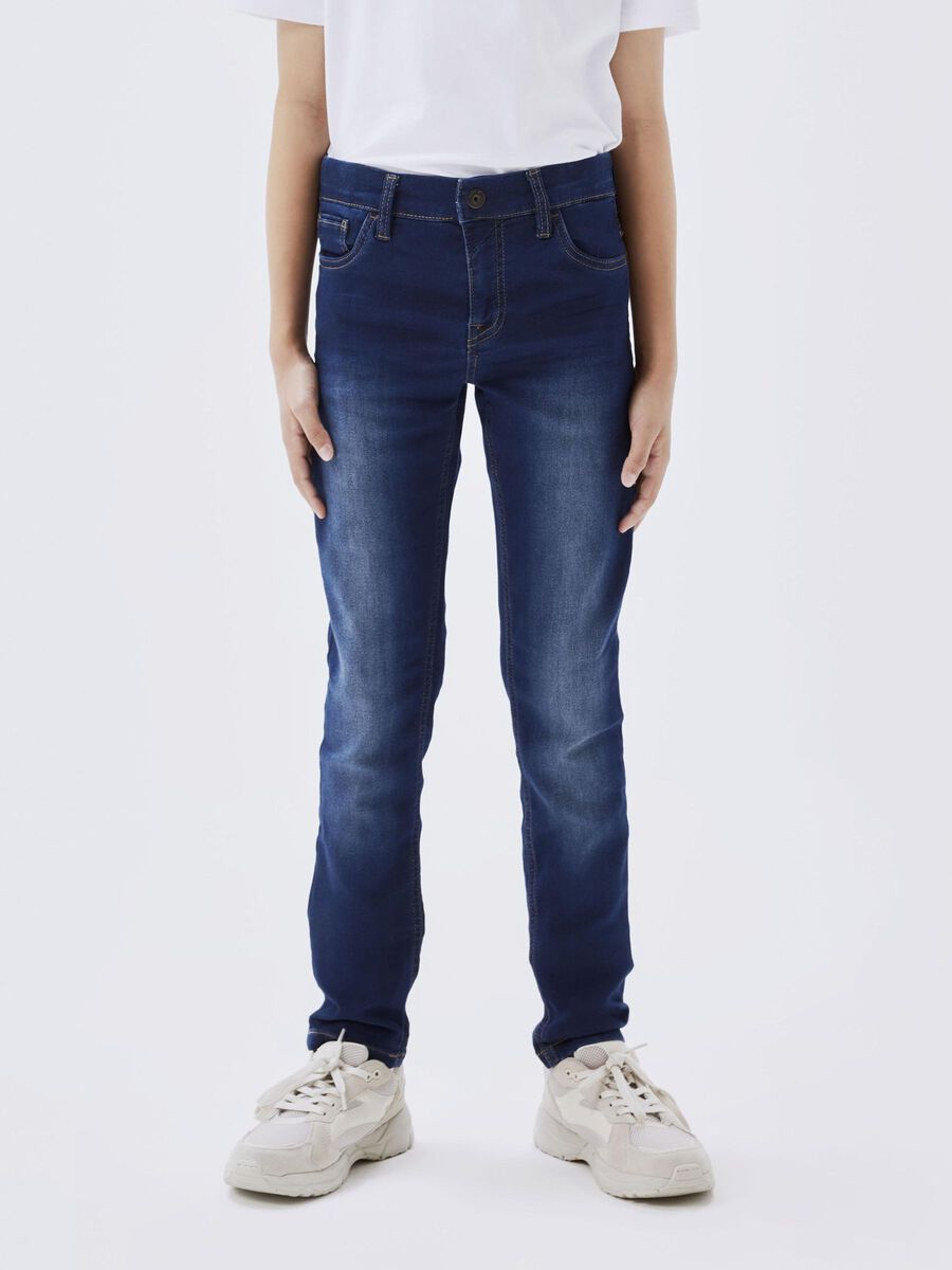 name it - NKMTHEO XSLIM SWE JEANS 3113-TH NOOS - Dark Blue Denim