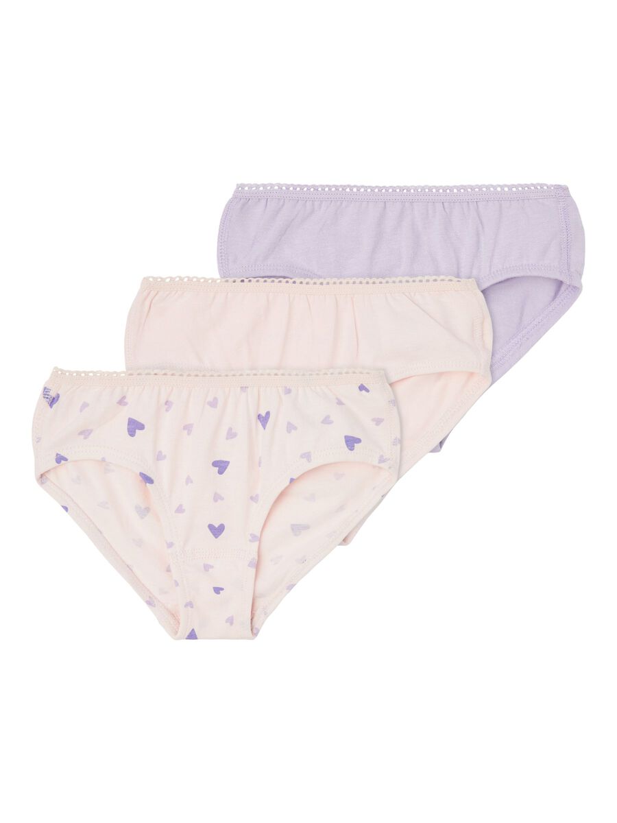 name it - NMFBRIEFS 3P BARELY PINK HEART NOOS - Barely Pink