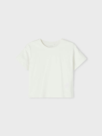 name it - NKFVITA SS SHORT BOXY TOP F1 - Bright White