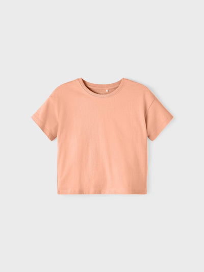 name it - NKFVITA SS SHORT BOXY TOP F1 - Peach Nectar