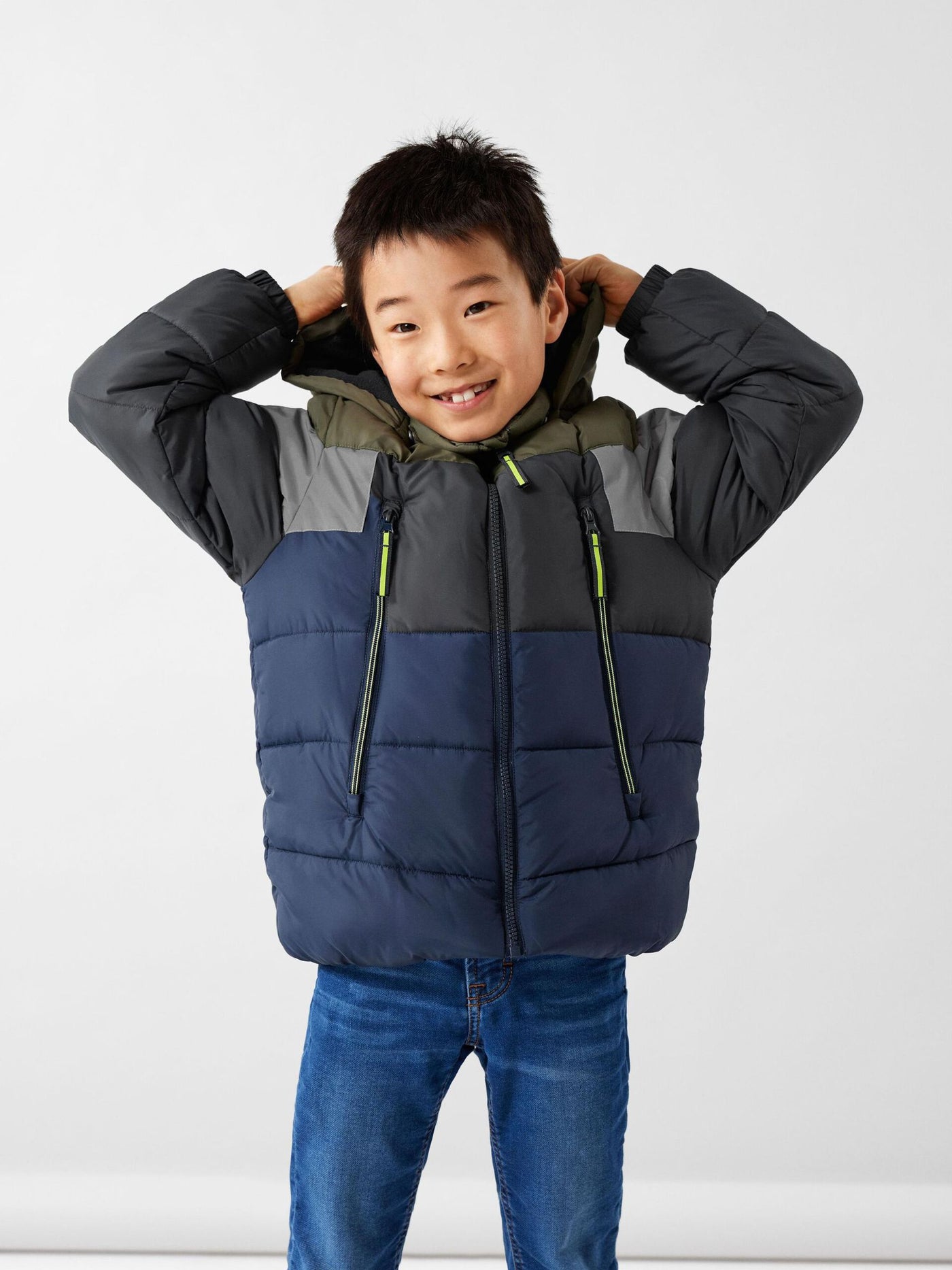 name it - NKMMONTEL PUFFER JACKET REFL. BLOCK NOOS - Dark Sapphire