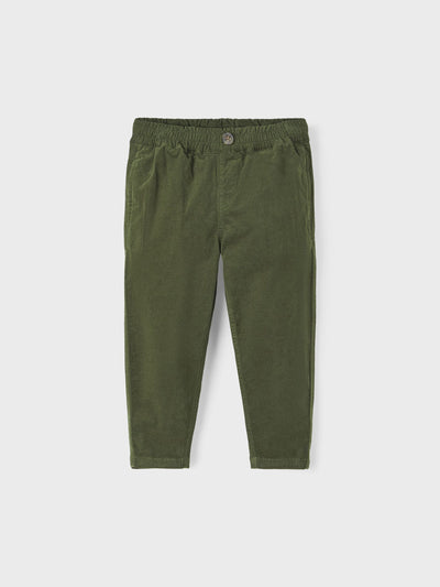 name it-NMMBEN TAPERED CORD PANT 9550-YT P-Rifle Green