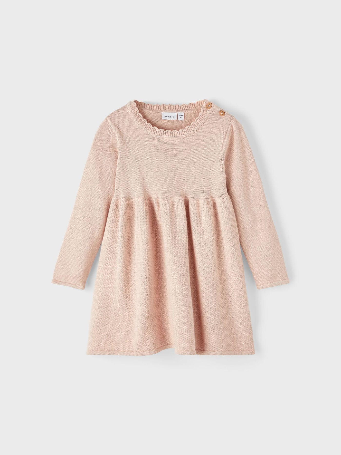 name it-NMFOSOLLI LS KNIT DRESS-Rose Smoke